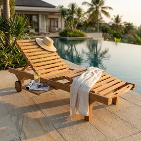 FIBULA - lettino prendisole in legno di teak