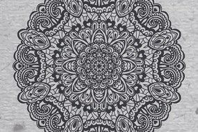 Carta da parati – Mandala floreale in bianco e nero