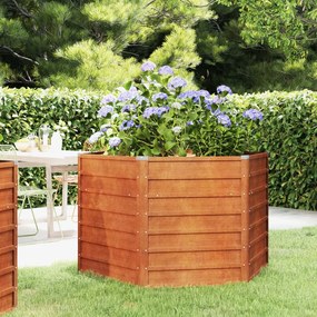 Letto Rialzato Da Giardino Ruggine 129x129x77 Cm Acciaio Corten /