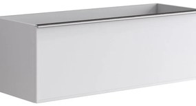 Mobile da bagno sotto lavabo Pixel frame bianco e maniglia alluminio brillante laccato opaco L 120 x H 40 x P 45.5 cm 2 cassetti, lavabo non incluso