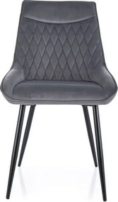 Sedia Agat velluto grigio velluto Blu14/nero
