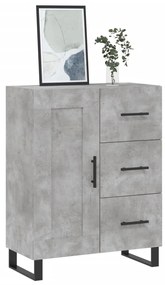 Credenza grigio cemento 69,5x34x90 cm in legno multistrato