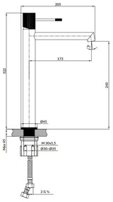 Cersanit S951-596 - Rubinetto del lavandino ZEN 32,2 cm nero