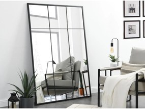 Specchio finestra L.105 x H.150 cm in Ferro Nero Industriale - BELLAGIO