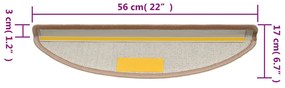 Tappetini per Scale 15 pz Marrone Chiaro 56x17x3 cm