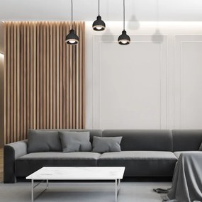 Lampadario su filo OVAL 3xE27/60W/230V nero