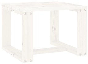 Tavolino da Giardino Bianco 40x38x28,5 cm Legno Massello Pino