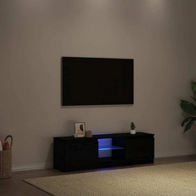 Mobile Porta Tv Con Led Rovere Nero 120x30x36 Cm Multistrato /