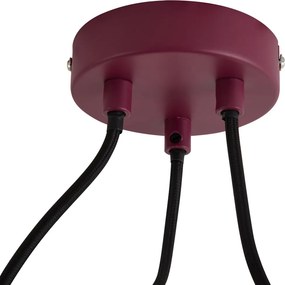 Lampada a sospensione di design rossa con vetro opale 3 luci - Tulip