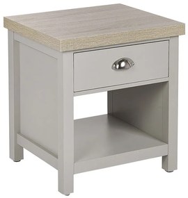 Tavolino legno chiaro e argento 45 x 40 cm CLIO Beliani