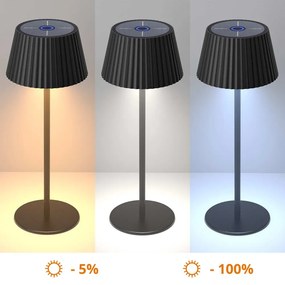 Lampada da Tavolo Solare 2.2W, IP54 CCT Dimmerabile - Nera Colore del corpo Nero