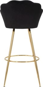 Sgabello Bar Vienna Nero 55x53x110 cm Spugna e Tessuto e Metallo Nero e Oro...