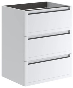 Mobile da bagno sotto lavabo Tratto bianco opaco L 59.5 x H 78 x P 45.5 cm 3 cassetti, lavabo non incluso