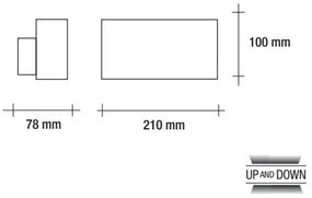 Vivida up&amp;down  applique orizzontale a led  8.5w  4000k