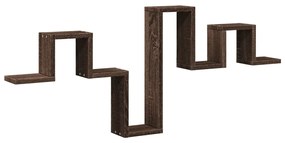 Mensola a muro rovere marrone 104,5x10x43 cm legno multistrato