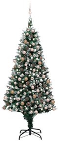 Albero di Natale Preilluminato con Palline e Pigne, Albero di Natale Preilluminato con Palline e Pigne 240 cm III