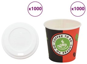 Tazze Da Caffè İn Carta Con Coperchi 1000 Pz 4oz 120 Ml /
