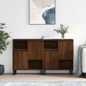Credenze 2 Pz Rovere Marrone İn Legno Multistrato /