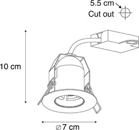 Faretto da incasso intelligente nero con lampadina WiFi G95 - Insight