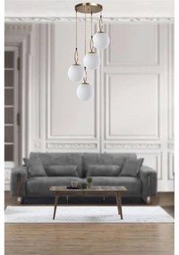 Lampadario bianco/dorato con paralume in vetro ø 30 cm Morino – Opviq lights