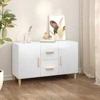 Credenza 100x36x60 cm in Legno Multistrato Bianco Lucido