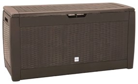 Baule Da Giardino Marrone 119x48x60 Cm İn Polipropilene /