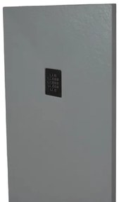 Piatto doccia in mineralmarmo 80x120 cm grigio chiaro effetto pietra con griglia e piletta sifonata