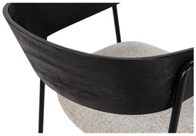 Set di sedie da pranzo nera/beige in imbottito con braccioli 2 pz Cora – MOME