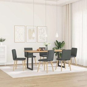 Sedie Da Pranzo 6 Pz Grigio Scuro İn Tessuto /