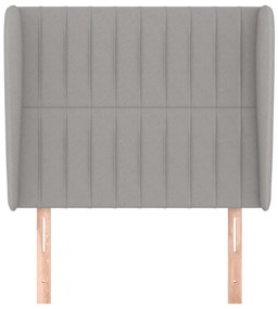 Testiera ad orecchio grigio chiaro 83x23x118/128 cm in tessuto