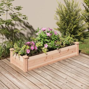 Fioriera Rialzata Da Giardino Fodera 120x45x25cm Massello Abete /