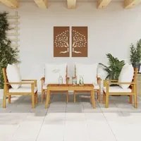 Set Salotto da Giardino 5 pz con Cuscini Legno Massello Acacia 3211804