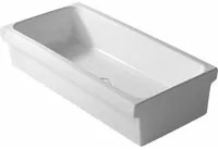 Lavabo a canale 120x45 cm in ceramica bianco lucido