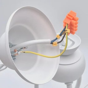 Lampadario a sospensione con catena RETRO II 3xE27/60W/230V bianco