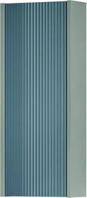Pensile bagno Niwa cannettato laccato opaco verde timo con vetro blu pacifico, 1 anta P17 x L30 x H78.5 cm