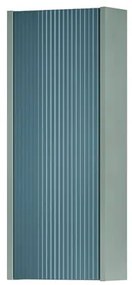 Pensile bagno Niwa laccato opaco verde timo con vetro blu pacifico, 1 anta apertura da sinistra P 17 x L 30 x H 78.5 cm