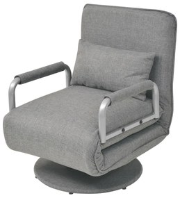 Sedia Girevole E Divano Letto Grigio Chiaro İn Tessuto /