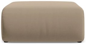 Poggiapiedi beige con rivestimento in velluto Ekahi – Makamii