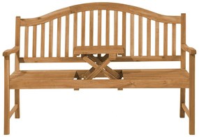 Panchina da giardino 2 posti in legno con tavolino HILO Beliani