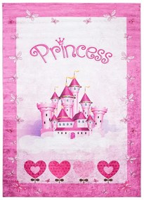 Tappeto per bambine con motivo a castello per principesse Larghezza: 160 cm | Lunghezza: 220 cm