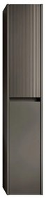 Colonna per mobile bagno Niwa 2 ante P 27 x L 30 x H 160 cm laccato opaco grigio carbone con vetro grigio carbone cannettato