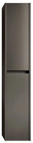 Colonna per mobile bagno Niwa 2 ante P 27 x L 30 x H 160 cm laccato opaco grigio carbone con vetro grigio carbone