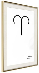 Poster  Zodiac: Aries II  Cornice Quadri Cornice d'oro con passe-partout, Larghezza x Altezza Home decor 20x30