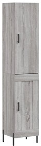 Credenza grigio sonoma 34,5x34x180 cm in legno multistrato