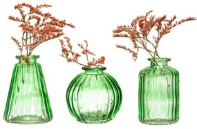 Vasi in vetro verde in set di 3 pezzi - Sass &amp; Belle