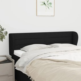 Testiera Ad Orecchio Nera 147x23x78/88 Cm İn Tessuto /