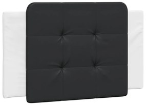 Letto con materasso bianco e nero 90x190 cm in similpelle