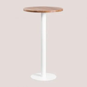Tavolo alto rotondo da bar in legno di acacia Macchiato Ø60 cm - Sklum