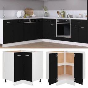 Armadio Angolare Nero 75,5x75,5x81,5 Cm İn Legno Multistrato /