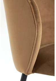Sedia da pranzo in velluto marrone Elyna - Light &amp; Living